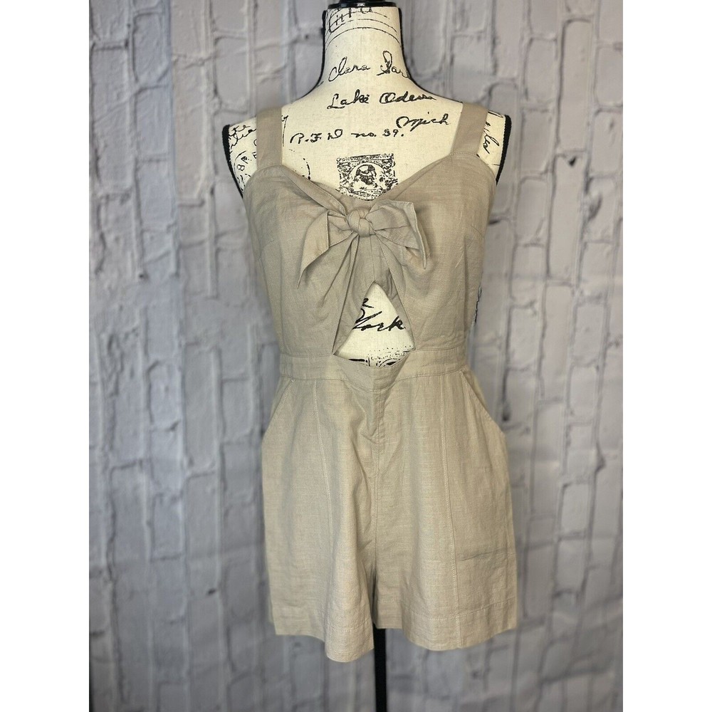 Abercrombie And Finch Keyhole Tan/khaki Jumpsuit  Romper Adjustable Straps Sz 8